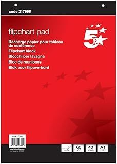 2 x Office Flipchart Pad Perforated 40 Sheets A1 Plain