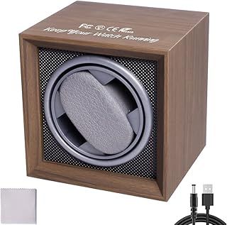 Automatic Watch Winder with Soft Flexible Watch Pillow AC Adapter Quiet Motor 2 Rotation Modes 1 Slot