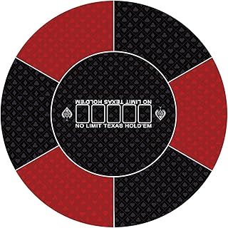 LaiEr Round Poker Mat, 24/31/39/47/55/63 inch 6-10 Person Texas Poker Rubber Mat, Foldable Tabletop, Portable Poker Tabletop, Suitable for Poker Games, Blackjack, Casino Layout.