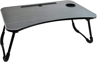 Laptop Table Tray Bed Work Home Foldable Lap Desk Cup Holder Non-Slip Tablet Stand Black