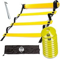 6 metre Agility ladder with 10 training cones Adjustable Jump Step Rope outdoor rungs fitness speed training equipment
