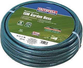 Faithfull 15M (49ft) Reinforced Hose 12.7mm (1/2 Inch) Diameter – PVC Garden Hose Pipe