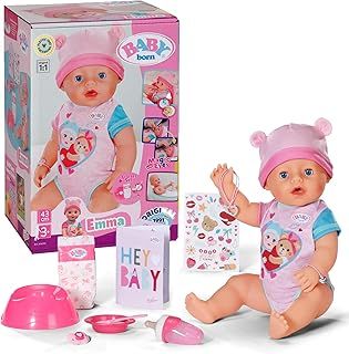 BABY born Emma, ​​Baby Doll with 10 Functions and Accessories, For Children Aged 3 and Over, Works without Batteries, 43cm Tall Doll, 836392 Zapf Creation