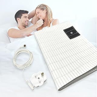 Grounding Bed Sheet, Grounding Mat Earthing UK, Grounding Mat with 10% Silver Fiber & 90% Organic Cotton, Natural Wellness and Healthy Earth Energy Mat (68×132cm)