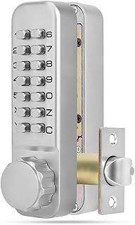 Digital Code Door Lock, Digits MiNi Mechanical Code Lock Double Sided Keyless Door Lock 4-7 Bits Security Password Lock for 30-60mm Indoor Outdoor Door