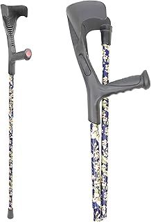 PEPE Mobility - Folding Crutches for Adults (x1 Unit, Open Cuff), Foldable Crutches Women, Coloured Crutch Men, Aluminium Walking