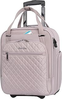 EMPSIGN Carry On Cabin Suitcase easyJet Underseat Approved Maximum Size Hand Luggage Case 2 Wheels Lightweight Bag 40x33.5x19cm, Dusty Pink