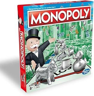 Hasbro C1009398 Monopoly Classic for the whole family for 2 to 6 players, for children aged 8 and over, German language (Packaging may vary)