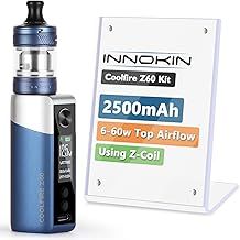 Innokin Coolfire Z60 Vape Starter Kit, E Cigarette Box Mod 2500mAh, 6-60W, E-Cig Zlide Top 2ml Tank, Top Airflow Control Vaping, Type-C Fast Charge, Using Zenith Z-Coil, AMZ UK No Nicotine - Blue