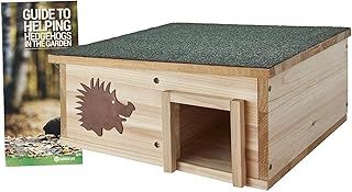 CLIFFORD JAMES Hedgehog House Wooden Garden Nature Hibernation Box with Waterproof Pitched Roof