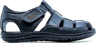 men`s real leather strap outdoor beach summer closed toe comfort fisherman sandals