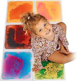 Liquid Sensory Tiles | Liquid Sensory Room Equipment for Children, Autism Friendly Sensory Floor Tiles For Autism | Lava Floor Tiles. Special Needs Support | Sensory Floor Mats | Set of 6