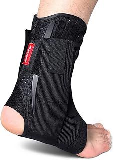 Kuangmi Ankle Brace Stabilizers Adjustable Ankle Support for Sports Protect, Sprained Ankle, Ligament Damage, Injury Recovery (X-Large)