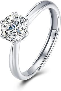 Atylyk Rings for Women 1CT Moissanite Wedding Ring Soild 925 Sterling Silver Engagement Rings Gift for Lady Mothers Day