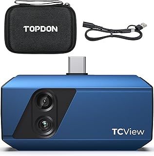 TOPDON TC001 Plus Thermal Camera Android, 512x384 High Resolution with 100W Visual Camera, 25Hz, -20~550°C, Dual-Lens Thermal Imaging Camera for Electrical, HVAC Inspection, Home Maintenance