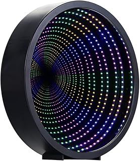 Half & Half Infinity Mirror Tunnel Light LED Night Light 3D Mirror Wall Hanging Lights Desktop Lamp Wedding Festival Party Decoration Light Sign Illusion Night Light Tunnel Mirror Light