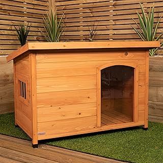 Samuel ALEXANDER 72cm x 1.04m Medium Outdoor Garden Cosy Wooden Dog House Kennel with Window