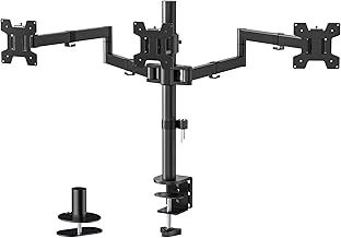 Triple Monitor Arm for Screen Up to 27 Inch, Articulating Triple Monitor Stand, Fully Adjustable Horizontal 3 Monitor Stand with Tilt Swivel Rotate, VESA 75 & 100mm, Black (M003S)