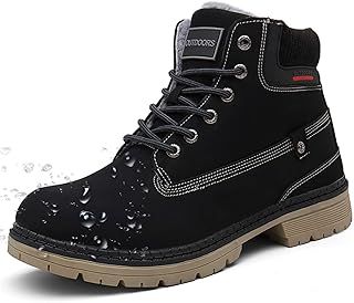 Snow Boots Womens Mens Winter Flat Ankle Boots Warm Fur Lined Fashion Leather Shoes Casual Lace Up Outdoor Trainer Urban