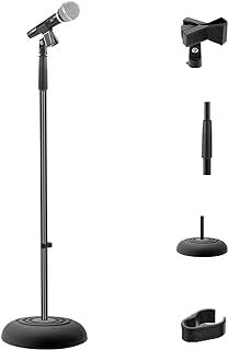Pyle, Microphone Stand, Universal Mic Mount with Heavy Compact Base, Portable Mic Stand, Boom, Height Adjustable Straight Stands (85 – 152 cm.)