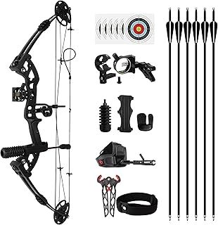 Compound Bow and Arrow Set Adult Archery Bow Kit with Carbon Arrows for Teens Youth 20-50 LBS 310fps Outdoor Indoor Shooting Target Practice