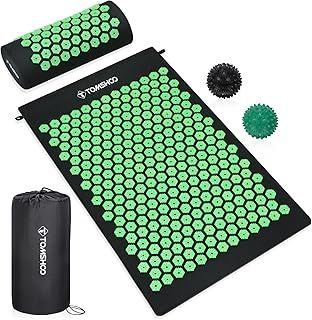 Acupressure Set, Acupressure Mat and Pillow with 2pcs Massage Balls- Pain Relief Therapy Muscle Back Neck with Travel Bag for Men and Women Green