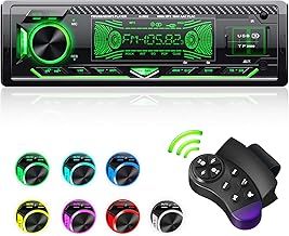 Car Stereo Bluetooth, CENXINY Car Radio Bluetooth 5.0 Hands-free1 Din Universal Built-in Microphone, 4X65W Car Radio Receiver, USB/TF/FM/AUX/WMA/WAV/MP3 Media Player with 7 Colorful Lights