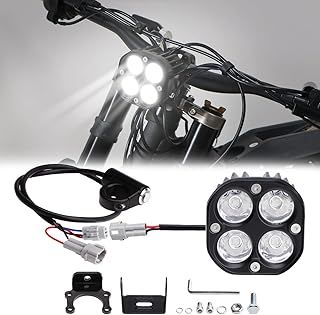 Dirt Bike Headlight, Upgrade 6000Lumen Super Bright Light Kit for Sur Ron Segway, Plug N Play Light 4LED Powersports Headlight Bulbs and Assemblies, headlamp for Sur Ron Parts(with switch)