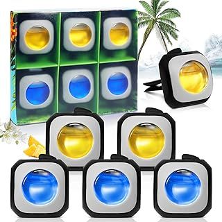 SCENTORINI Car Air Freshener, Vent Clip, 2 Fragrance,Hawaii, Black Forest, Air Fresheners for Cars, New Car Smell, Adjustable Scent Strength, Car Perfume Air Freshener 6 Pack