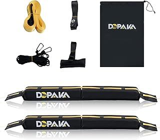 Kayak Roof Rack,Soft Roof Rack Pads,Universal Car Roof Rack for Surfboard/Ski/Kayak Paddle Board/Luggage Carrier System Include 2 Tie Down Straps,2 Tie Down Rope,2 Quick Loop Strap,and Storage Bag