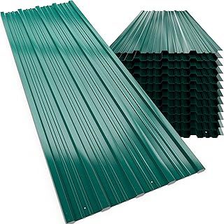 GARDEBRUK® 12x Galvanised Metal Roofing Sheets | Box Profile 129x46cm Coated 7m² Cladding Walling Sheeting | Corrugated Roof Garage Shed Carport Greenhouse Panels | Anthracite