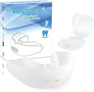 AIOUTGOGO Anti Snoring Mouthpeice Device,Durable-Snore Stopper-Ready to Use-Snoring Aids for Men and Women,Snore Reducing Aids for Sleeping,Stop Snoring,Travel and Home Use-White