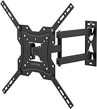 GRIFEMA GB1004 Swivel TV Wall Bracket, for 26-55 inch Screens, for Flat & Curved TV up to 30KG, Tilt (+ 5°，-10°), VESA Mount 75x75MM to 400X400MM,Black