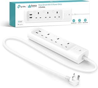 TP-Link Kasa WiFi Power Strip 3 outlets with 2 USB Ports, equipped with ETL certified surge protection shields, control from anywhere, voice control, no hub required (KP303)