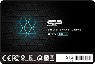 Silicon Power SSD 512GB 3D NAND A55 SLC Cache Performance Boost 2.5 inch SATA III 7mm (0.28") Internal Solid State Drive