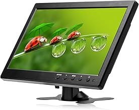 NHOPEEW 10.1 inch Screen Small Portable Monitor, HD 1024x600 with AV/VGA/HDMI/BNC Input Video Display, Built-in Dual Speakers, USB Port, Remote Control