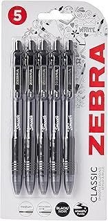 Zebra Pen Z Grip Black Ballpoint, Smooth & Comfortable Pens With Pocket Clip, Retractable Ballpoint, Reliable Black Biro Pens Multipack For Everyday Use - Black Ink, Medium Point