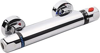 Chrome Thermostatic Shower Mixer, Uten Wall Mounted Shower Mixer Valve Anti Scald Tap, Hot & Cold Water Mixer Intelligent Constant Temperature