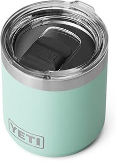 YETI Rambler Lowball, Vacuum Insulated Stainless Steel Stackable Lowball with MagSlider Lid, Seafoam, 10 oz (296 ml)