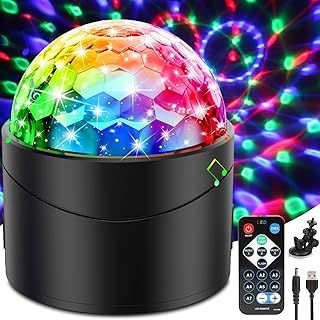 Disco Lights, Disco Ball 7 RGB Color with Remote, Disco Lights Sound Activated Party Lights, USB Powered Disco Ball Light for Parties, Birthday, Festival, Bar, Car, Wedding, Kids, Home
