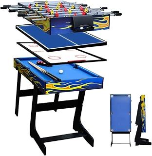AIPINQI 4-in-1 Multi Game Combination Table Set, 48" Mini Foosball, Ping Pong, Pool Table, Slide Hockey for Game Rooms, Bars, Party, Family Night