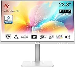 MSI Modern MD2412PW 23.8 Inch FHD Office Monitor - 1920 x 1080 IPS Panel, 100 Hz, Eye-Friendly Screen, HDR Ready, Built-in Speakers, HDMI 1.4b, USB Type-C