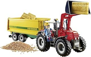 Playmobil 70131 Country Tractor with Feed Trailer, Suitable for Children Ages 4+
