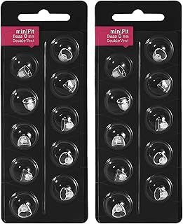 Hearing Aid Domes for Oticon, 2 Pack/20pcs 8mm Replacement Hearing Aid Double Vent Domes for Oticon MiniFit Universal Silicone Hearing Aid Domes for Oticon Hearing Aid Accessories