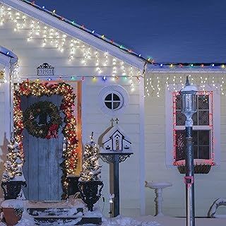 The Christmas Workshop 77520 480 Icicle LED Outdoor Christmas Lights / 11.5 Metres/Bright White Colour/Indoor & Outdoor Fairy Lights/Weddings & Gardens / 8 Functions/Mains Powered