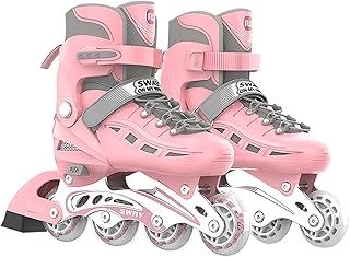 OLYSPM Inline Skates,Rollerblades with Light Up Wheels Kids Inline Skates 4 Adjustable Size ABEC 7 Bearings,Fully protective shell,Roller blades adult,Inline Roller Skates for Kids/Boys/Girls