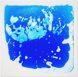 1-Pack Fancy Floor Tile for Kids Room Liquid Encased Floor Tile Home Decor, 12" X 12" Blue