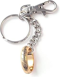 The Noble Collection Lord of the Rings One Ring Keychain - 2.6in (6.5cm) LOTR Film Set Movie Merchandise Jewellery Props Gifts