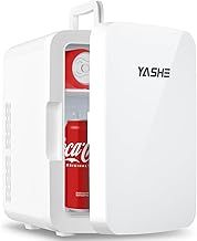 YASHE Mini Fridge, 10 Liter/12 Cans Small Fridgerator for Bedroom, AC/DC Thermoelectric Cooler and Warmer for Skincare Drink Office Dorm Car, White