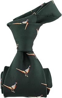 Green Pheasant Tie Country Tie Mens Suit Gift Shooting Hunting Country Clay Pigeon Rifle Gift Idea